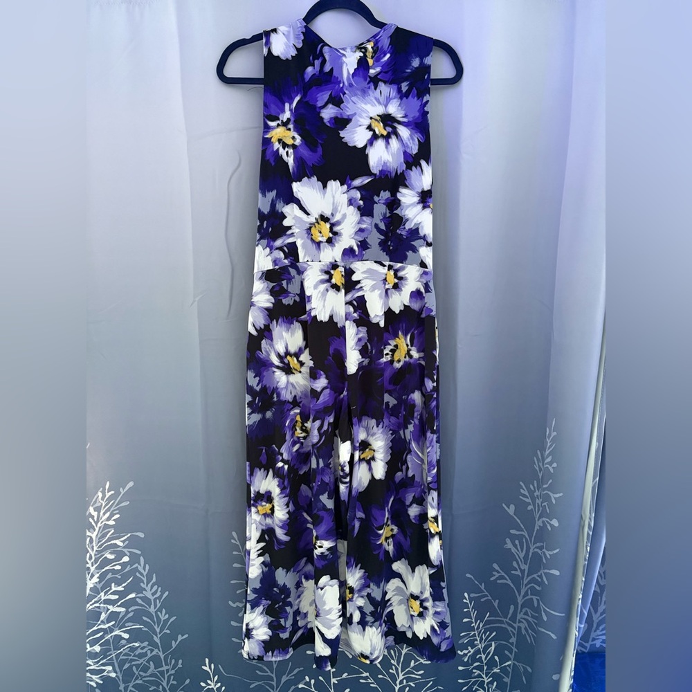 Nina Leonard Vibrant Purple Floral Jumpsuit - Picture 8 of 9